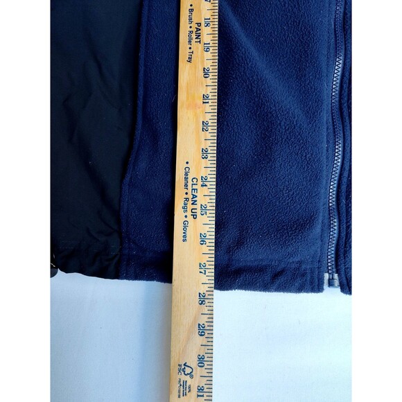 LL Bean Men's Jacket Sz M/L Navy Blue Reversible Utility Pocket Zipper Workwear - Picture 11 of 12